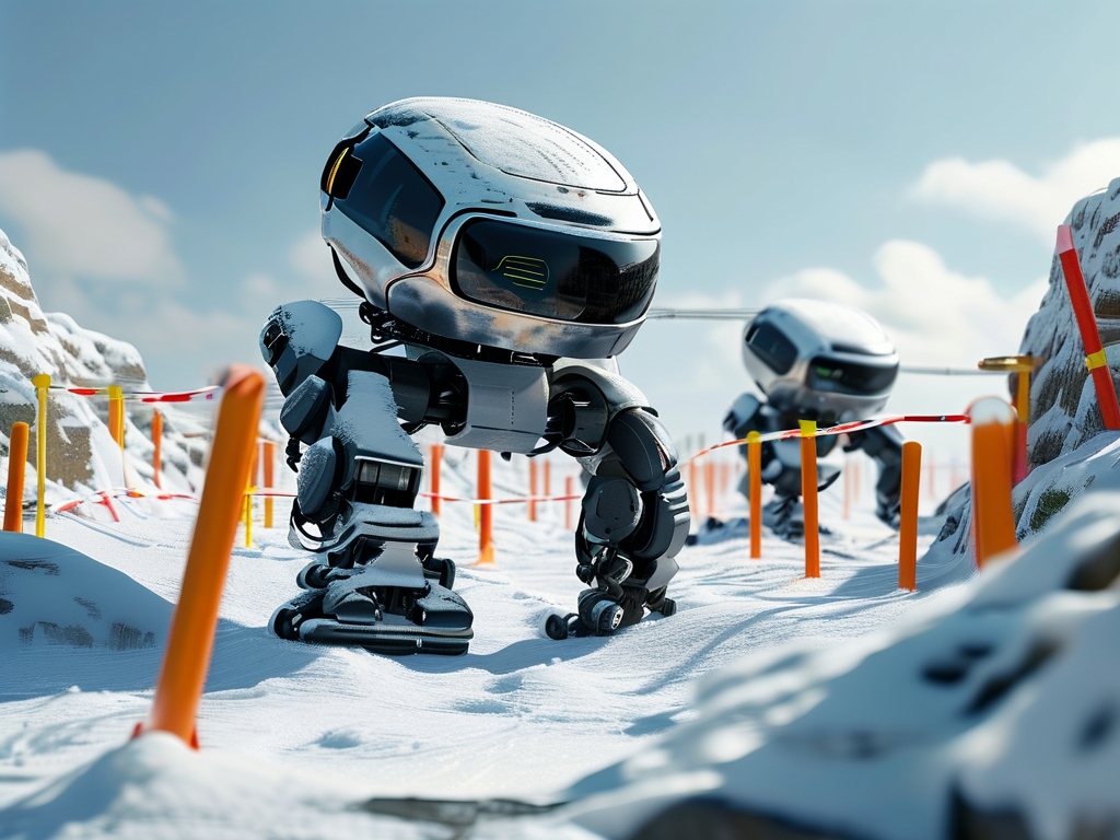 Autonomous Navigation: Robotic Pole-Threading in Snowy Terrains